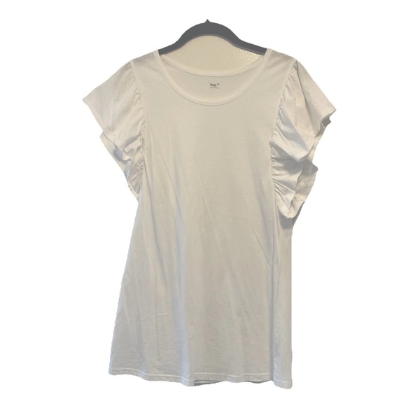 NWOT GAP Pima Cotton Flutter Sleeved Fitted Tee White Size M - Picture 1 of 7